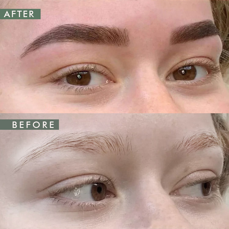 light brown eyebrow tint before and after