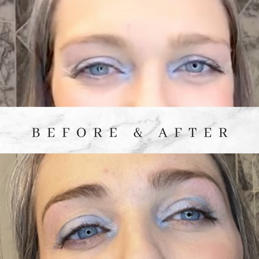 light brown eyebrow tint before and after