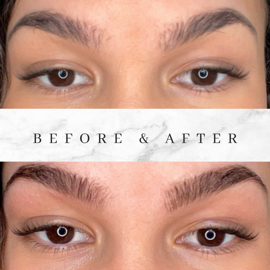 Medium Brown Eyebrow Tint before and after