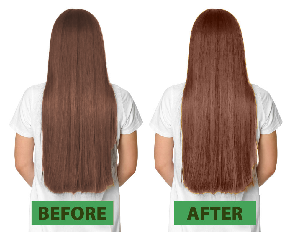 Golden Brown Hair Dye before and after