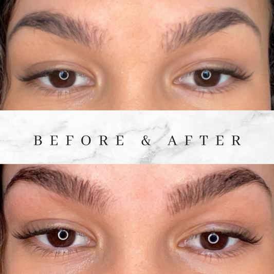 Medium Brown Eyebrow Tint before and after